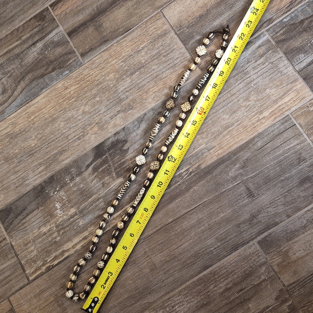 South Asian Burmese Pumtek Pyu Long Beaded Necklace - Picture 5 of 9